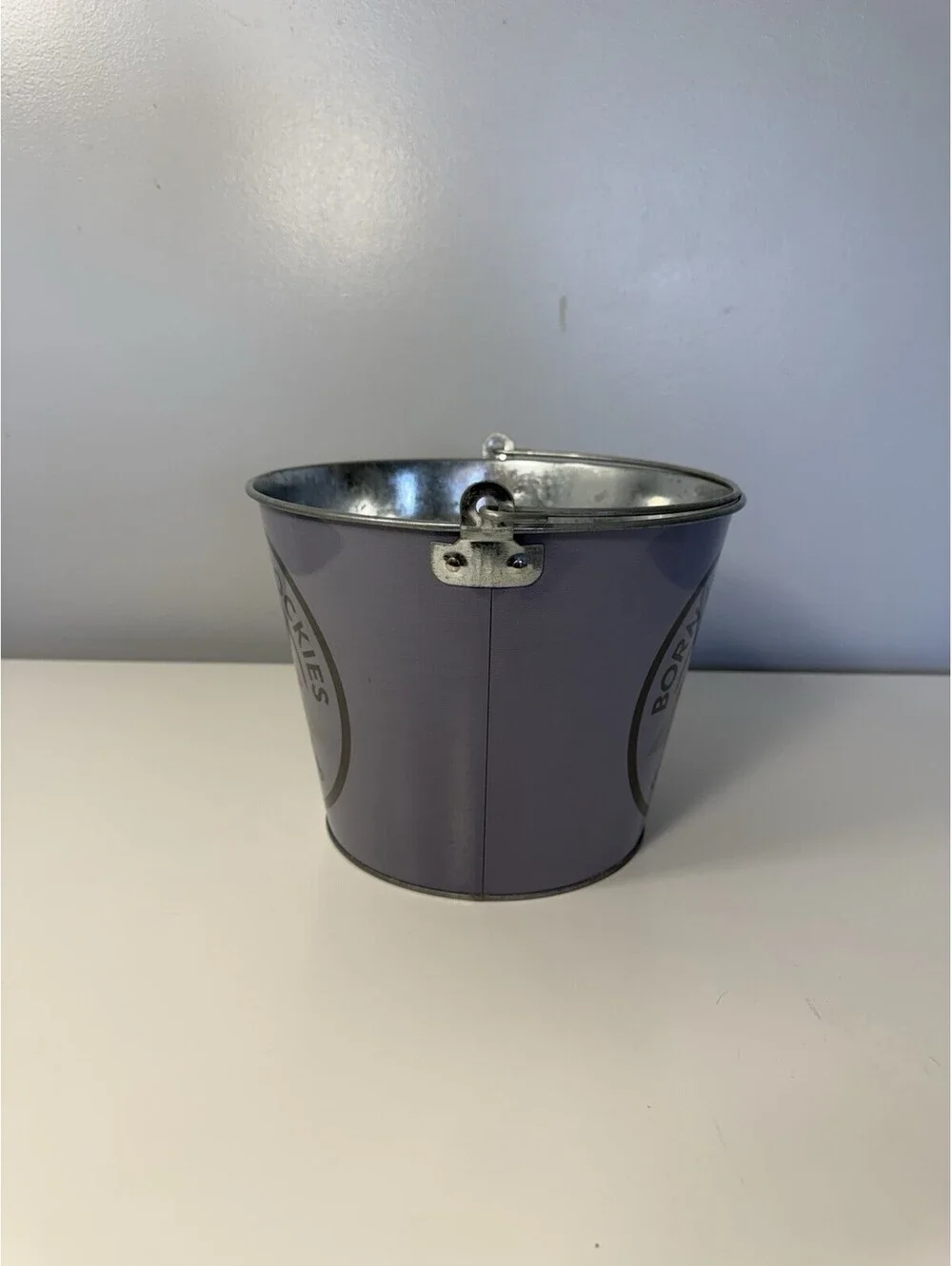 Coors Light “BORN IN THE ROCKIES” Gray Handled Metal Beer Ice Bucket Pail EUC